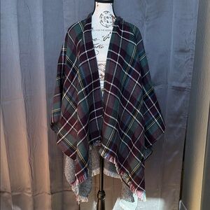 BCBGeneration Multicolor Plaid Cape